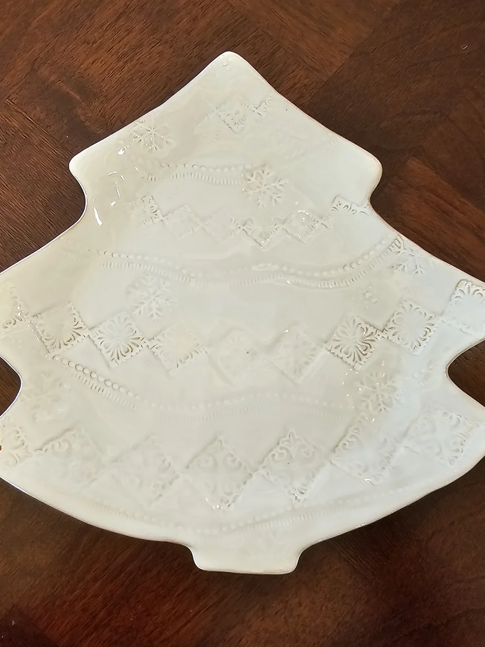 Vietri Bellezza Holiday Christmas Tree Dinner Plate/ Serving Platter 10 1/4